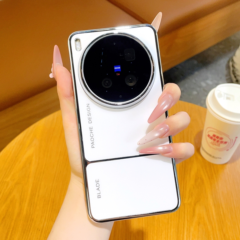 Dành Cho Vivo X300 Ultra X300 X300S Pro Ốp Lưng Da Sang Trọng Mạ Điện Bảo Vệ Mặt Sau Cho Vivo X300 X