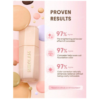 SHEGLAM Hideaway Full Coverage Highlighter Hydrating Brighter Color Corrector Liquid Concealer