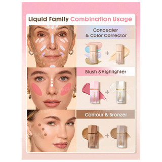 SHEGLAM Hideaway Full Coverage Highlighter Hydrating Brighter Color Corrector Liquid Concealer