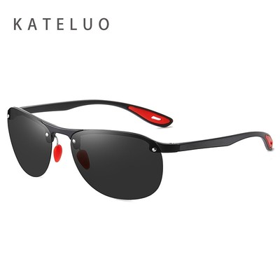 KATELUO Kính râm thời trang phân cực nửa mặt mới dành cho nam và nữ Kính mắt nhìn đêm TR Kính râm lái xe F4303