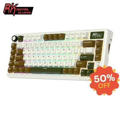 Royal Kludge RK L75 Palm Green 85 Key Diy Tri-Mode RGB Bàn phím cơ không dây Bluetooth 2.4G
