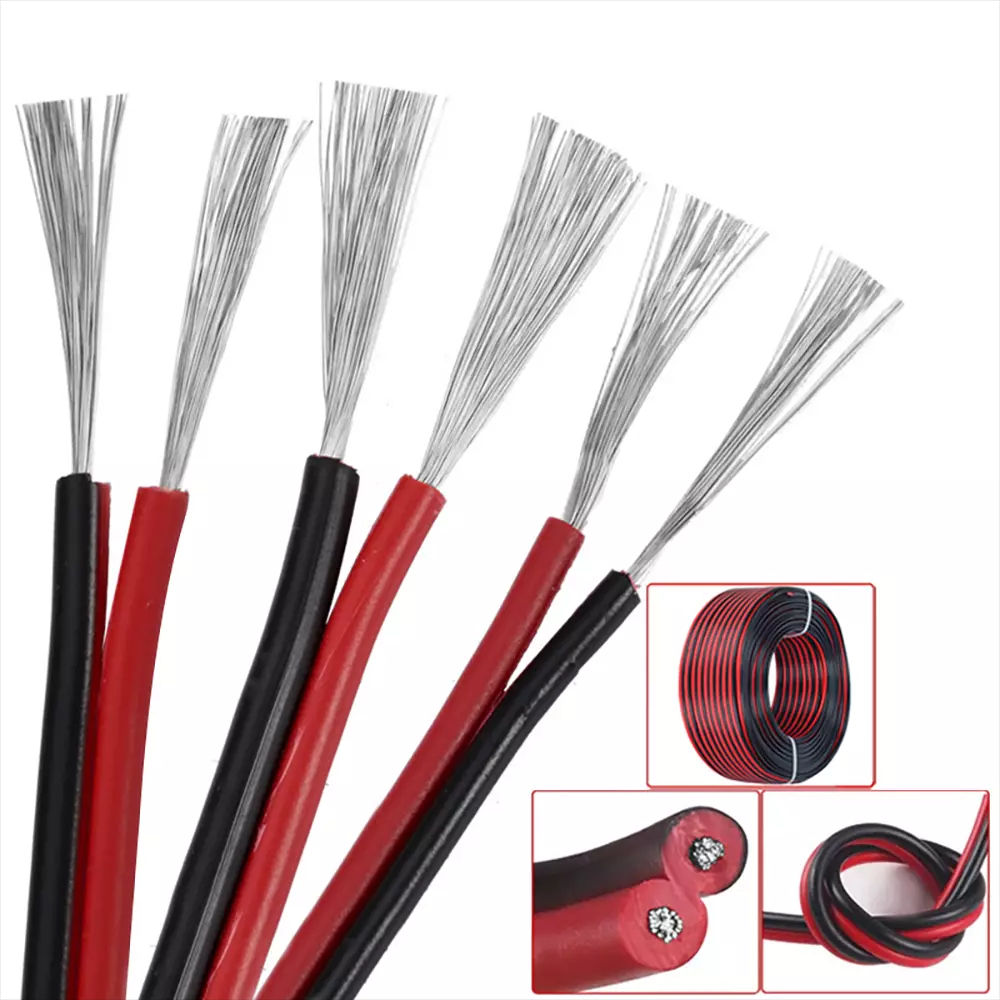Dây điện 16AWG / 18AWG / 20AWG / 22AWG ~ 30AWG UL2468 Dây đồng đóng hộp ruy băng phẳng PVC 2 lõi Cáp