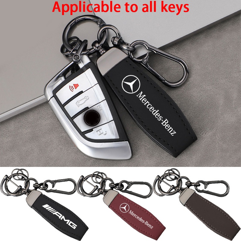 Xe Mercedes Benz logo độc quyền của móc khóa da cao cấp phù hợp với tất cả các phím A-level B-level 