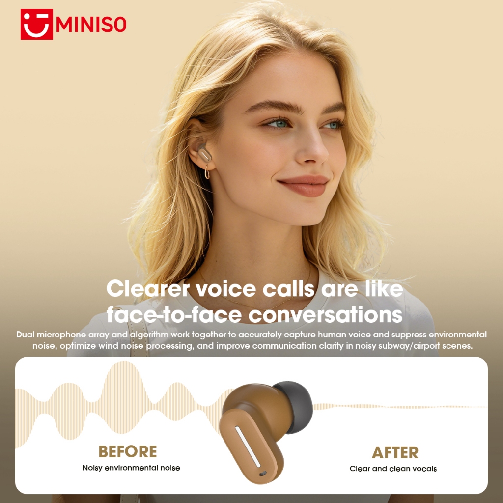MINISO MS132 Mới HIFI Tai nghe Bluetooth V6.0 Thiết kế thân ngắn Tai nghe chơi game không dây Độ trễ thấp | BigBuy360 - bigbuy360.vn