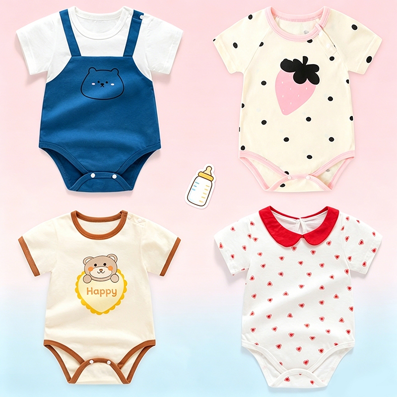 đồ sơ sinh bé gái bodysuit bộ hè sơ sinh Áo bodysuit body cho bé trai
