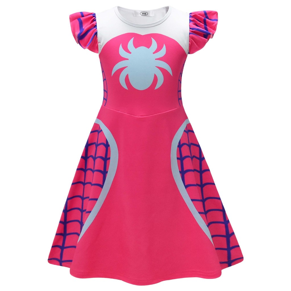 Trẻ Em Bé Gái Váy Tưởng Tượng Ruffle Tay Playwear 3-8Years