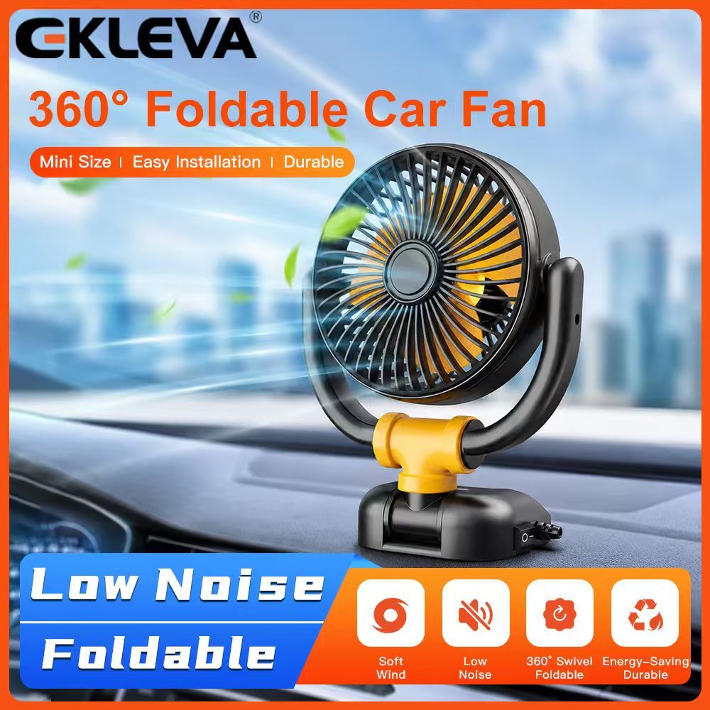 EKLEVA 360° Quạt ô tô Tiếng ồn thấp - SUV mát mẻ / Tự động nhanh "Giảm giá cho mùa hè"