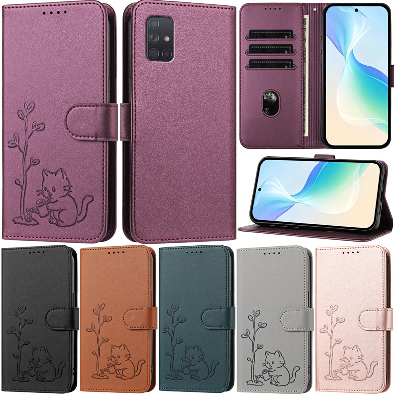 Ốp Lưng Sang Trọng Cho Samsung Galaxy A51 A71 A11 A21 A31 A41 A51 5G A02s A03s A71 5G A32 5G Hoa Mèo