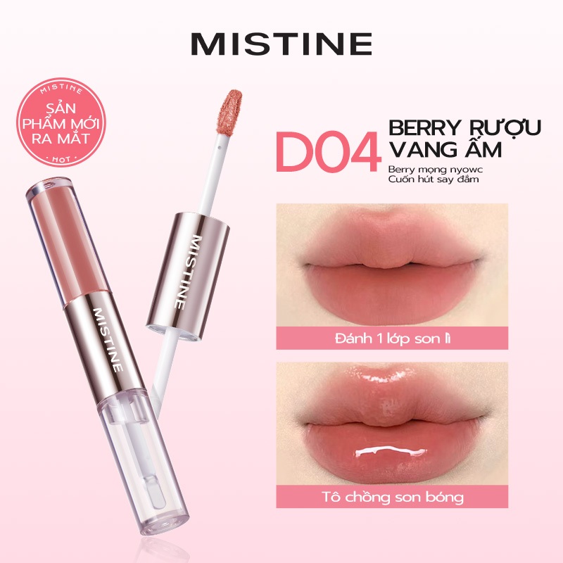 COMBO 2 Son môi hai đầu lâu trôi, sáng da MISTINE TIPSY-LOCK LIP DUO 3g*2 | BigBuy360 - bigbuy360.vn