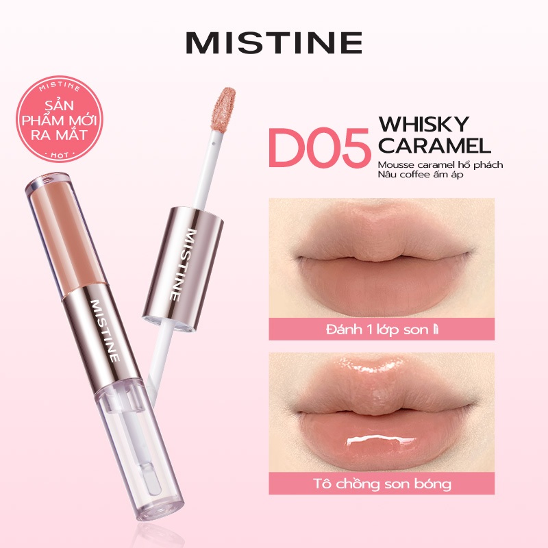 COMBO 2 Son môi hai đầu lâu trôi, sáng da MISTINE TIPSY-LOCK LIP DUO 3g*2 | BigBuy360 - bigbuy360.vn