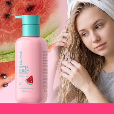 Dầu Xả Collagen Dưa Hấu QUIYUM 160g Sửa Chữa Độ Ẩm Sâu Mềm Mại Điều Trị Tóc Mịn Với Dầu Argan & Axit Hyaluronic Cho Mọi Loại Tóc