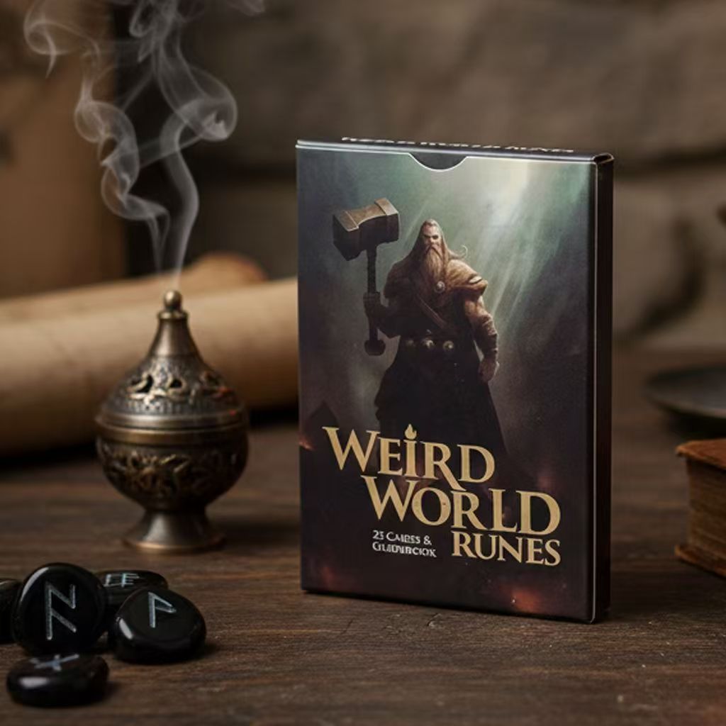 Weird World Runes Weird World Runes 25 tờ 9 * 6cm Thẻ trò chơi bảng dập nổi hai mặt