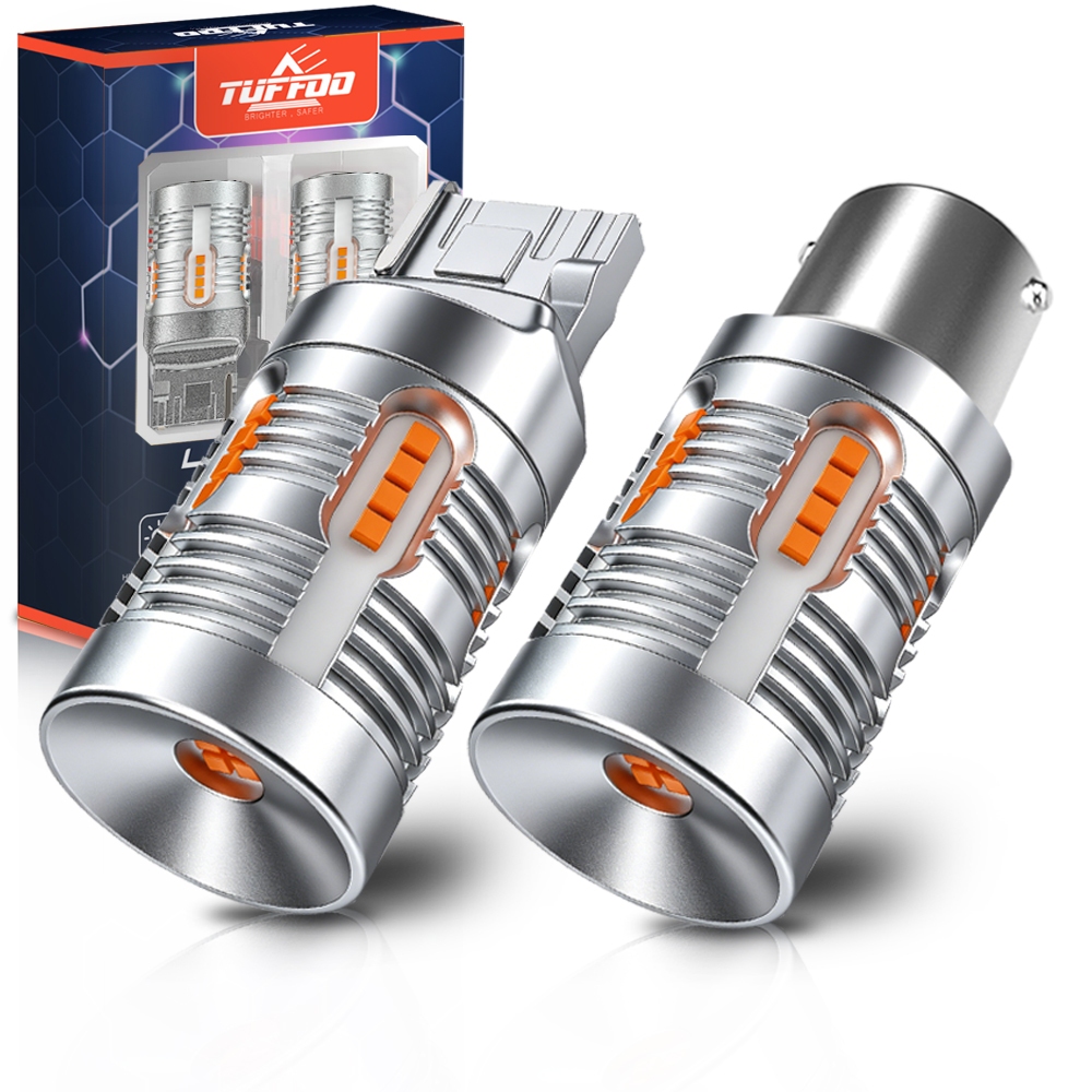 TUFFOO 1 Cặp Bóng Đèn LED Bật Ô Tô 1156 T20 Py21w Wy21w Bau15s 1156-150° Bóng đèn LED P21w Canbus Kh