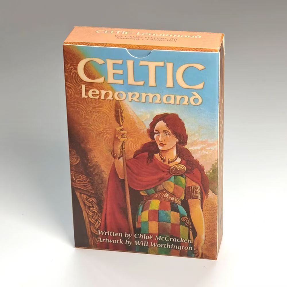Celtic Lenormand Celtic Lenormand Thẻ trò chơi bảng dập nổi hai mặt 45 miếng 9 * 6cm Celtic Lenorman
