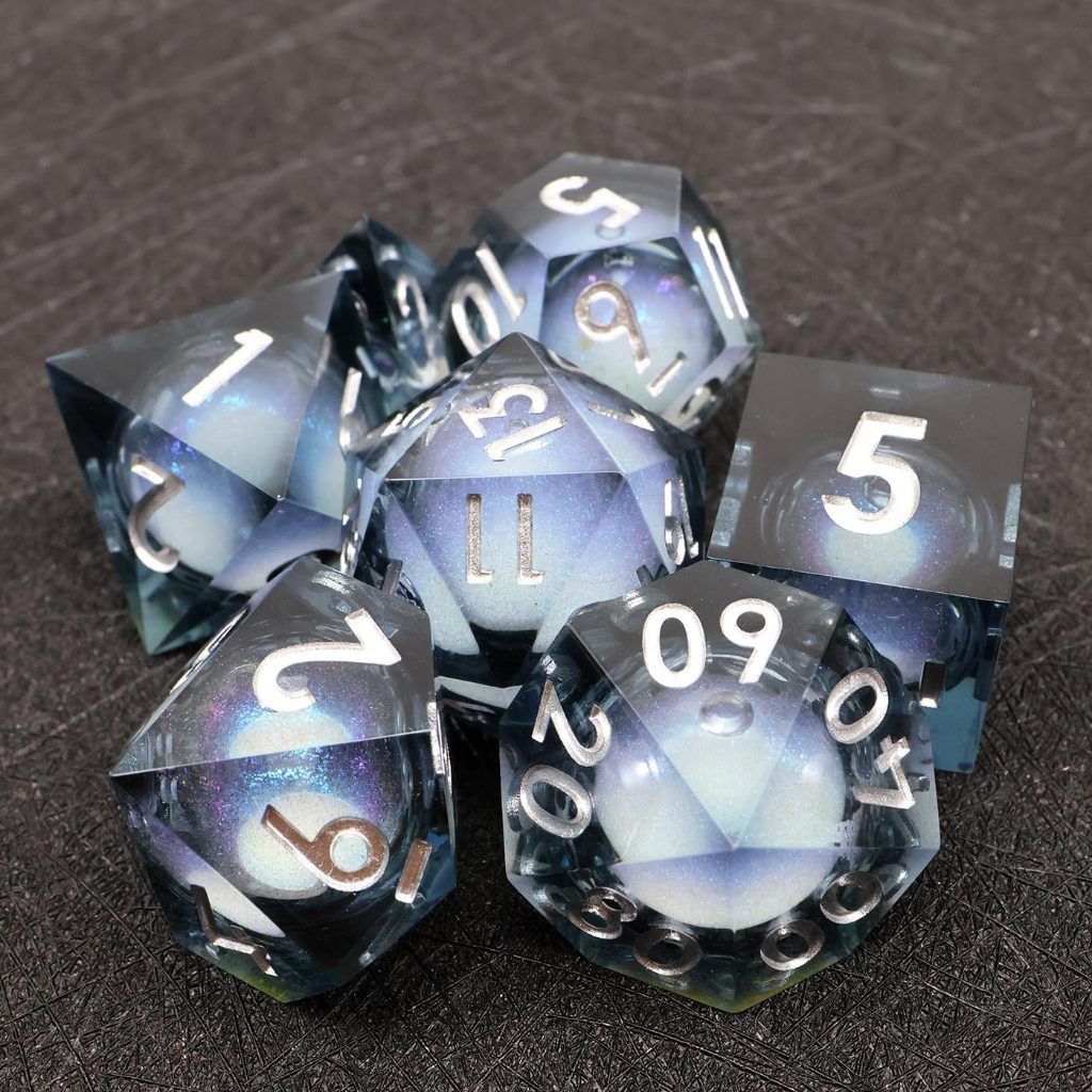 Sharp Edge Dice, Board Games Handmade RPG Dice, Polyhedral DND Resin DND Dice Set dành cho trò chơi 