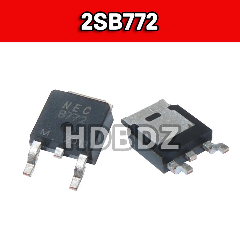 10~20PCS 2SB772 TO252 B772 SMD 40V/3A/30W PNP Bộ khuếch đại công suất âm thanh Triode IC SMD