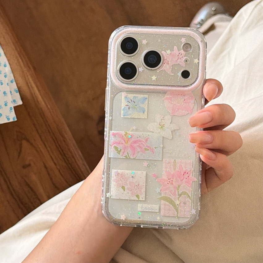 Ốp điện thoại iphone 17 Pro Max 16 Pro Max 15 Pro Max Star Pink Lily