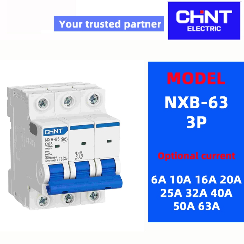 CHINT NXB-63 1P 2P 3P 4P C 6A 10A 16A 20A 25A 32A 40A 50A 63A Bộ ngắt mạch thu nhỏ Loại C MCB