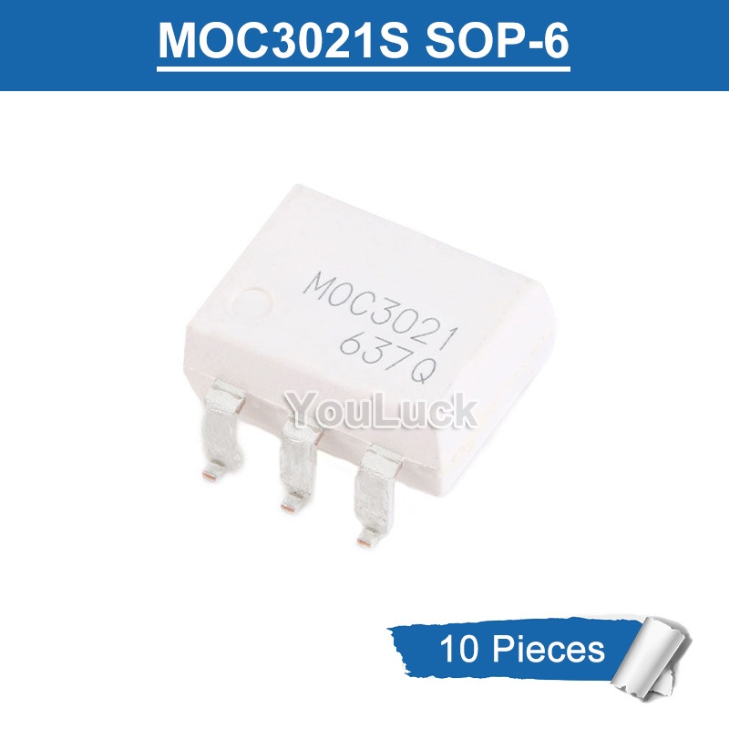 10 Chiếc MOC3021 MOC3021S SOP-6 MOC3021SR2M SMD Triac Trình Điều Khiển Đầu Ra Optocoupler Mới Chính 
