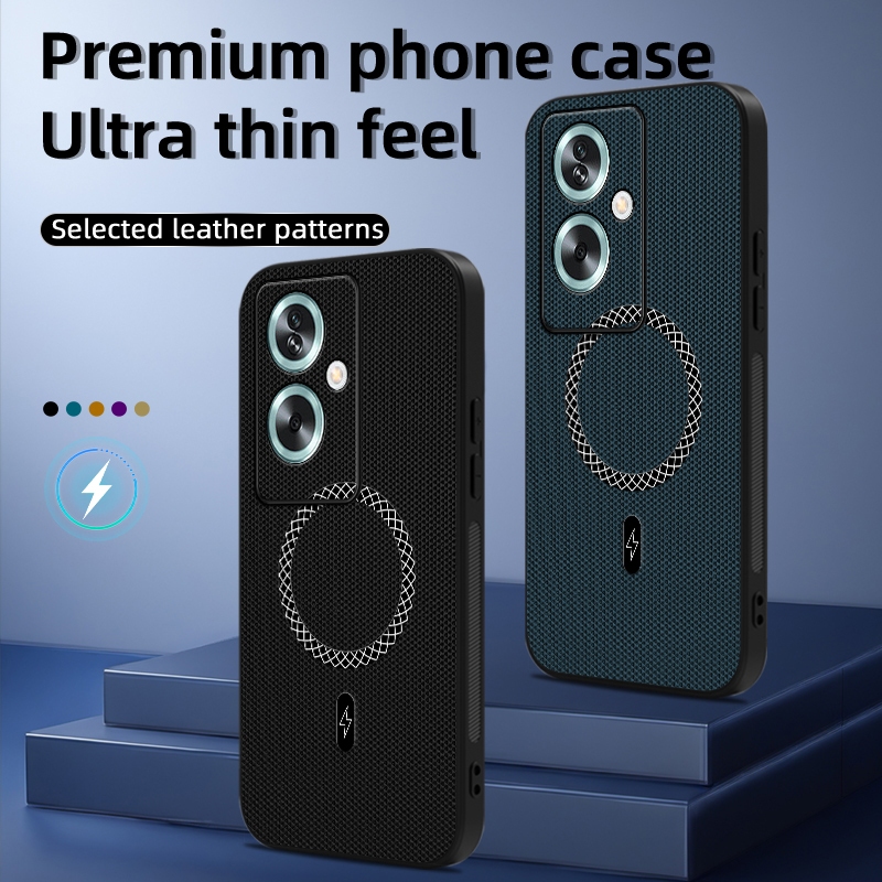 Ốp Lưng Cho Oppo A2 5G OppoA2 PJB110 Vỏ Điện Thoại Da Không Dây Sạc Nhanh Xe Ô Tô Từ Tính Giá Đỡ Mờ 