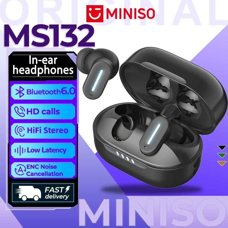 MINISO MS132 Tai nghe không dây nhét tai Bluetooth 6.0 Tai nghe Bluetooth Tai nghe chống ồn Màn hình LED đa năng Chất lượng âm thanh Hi-Fi Tương thích với iOS / Android / PC | BigBuy360 - bigbuy360.vn