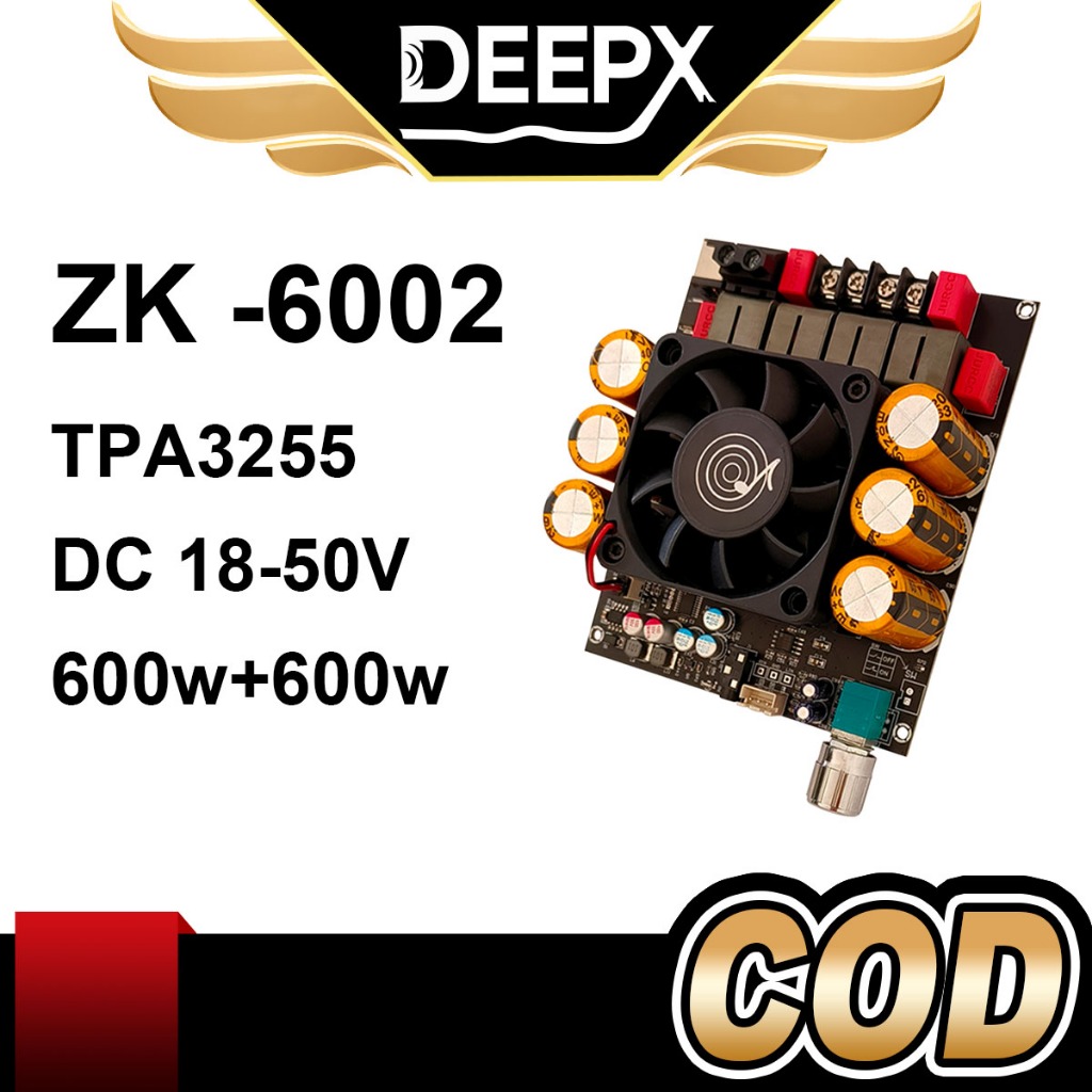 ZK-6002 Mạch khuyếch đại âm thanh 2.0 TPA3255 600W+600W 18-50VDC