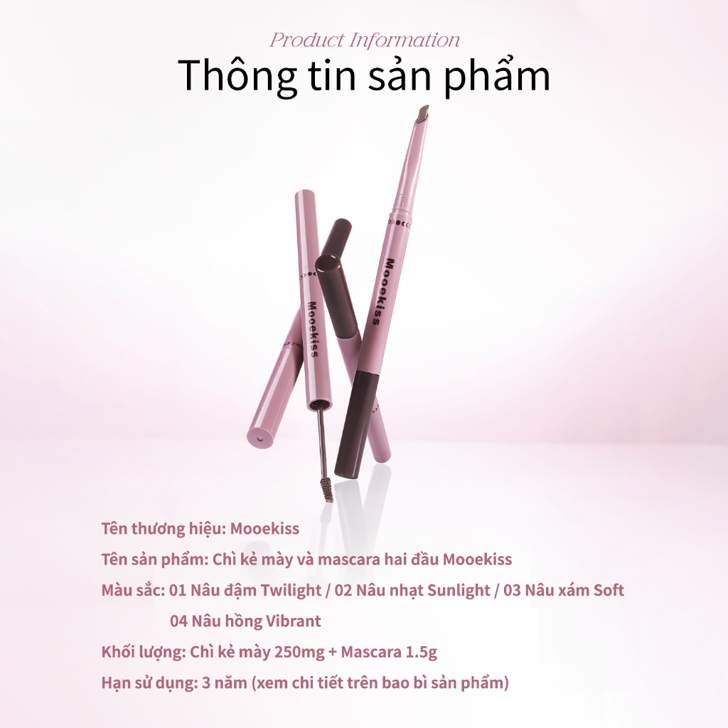 Bút chì kẻ mày hai đầu Mooekiss 3D, Bút chì kẻ mày chống thấm nước và chống mồ hôi tự nhiên, Luồng tóc hoang dã dành cho nữ, Bột lông mày, gel lông mày | BigBuy360 - bigbuy360.vn