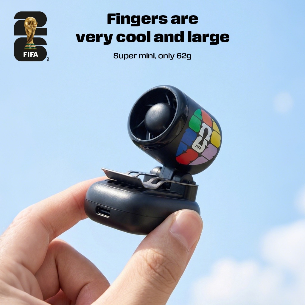 FIFA F26F02 – Quạt Mini Cầm tay: Kẹp & Để bàn, Gập gọn & Nhỏ gọn, Sạc USB siêu êm, Làm mát ngoài trời, Nhẹ & Dễ mang theo – Sản phẩm lưu niệm World Cup | BigBuy360 - bigbuy360.vn