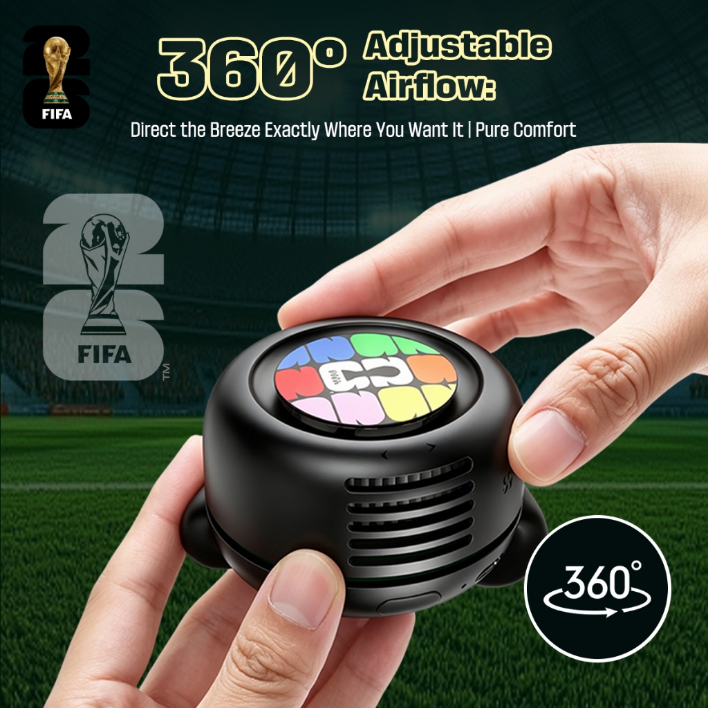 FIFA F26F01 — Thiết kế di động, Thời lượng pin cực dài, Vận hành êm ái, Điều chỉnh luồng gió vô cấp, Làm mát 360° — Được thiết kế dành cho việc theo dõi thể thao ngoài trời. | BigBuy360 - bigbuy360.vn