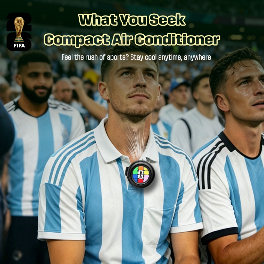 FIFA F26F01 — Thiết kế di động, Thời lượng pin cực dài, Vận hành êm ái, Điều chỉnh luồng gió vô cấp, Làm mát 360° — Được thiết kế dành cho việc theo dõi thể thao ngoài trời. | BigBuy360 - bigbuy360.vn
