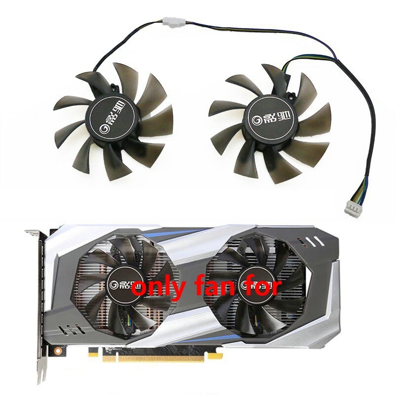 Quạt làm mát thẻ Video 75MM 4PIN GTX 1060 Gpu cho Galaxy GTX 1060 1050 960 950 / KFA2 GTX 1060