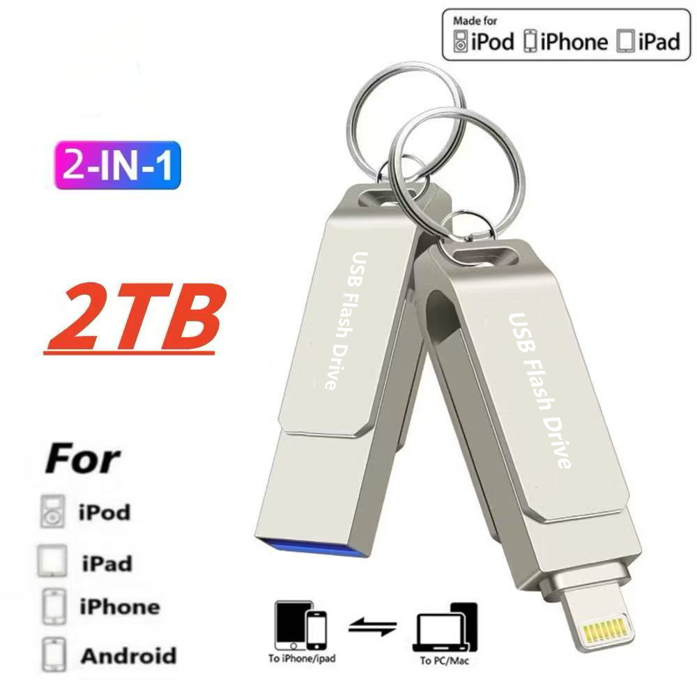 Ổ đĩa Flash USB 2 TRONG 1 iOS & USB 3.0 & MicroUSB Pen Drive 1TB 2TB Pendrive cho iPhone / PC