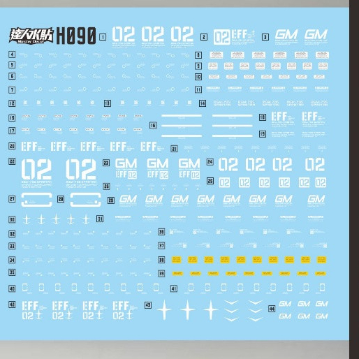 Decal trượt nước MASTER H090 với HG 1 / 144 GM Spartan