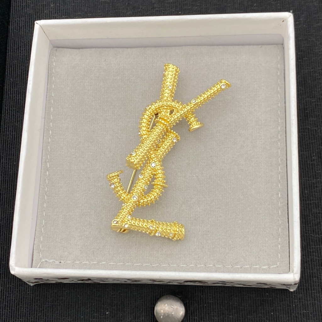 Mới Saint Laurent Chữ Trâm Ánh Sáng Sang Trọng Cao Cấp Pin Niche Thiết Kế Phù Hợp Với Áo Phụ Kiện-tc