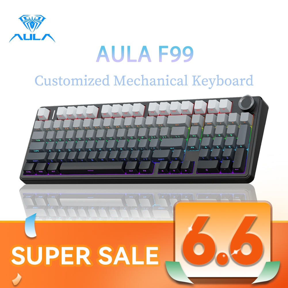 Bàn phím cơ AULA f99 99 phím hỗ trợ pin 8000mah diy