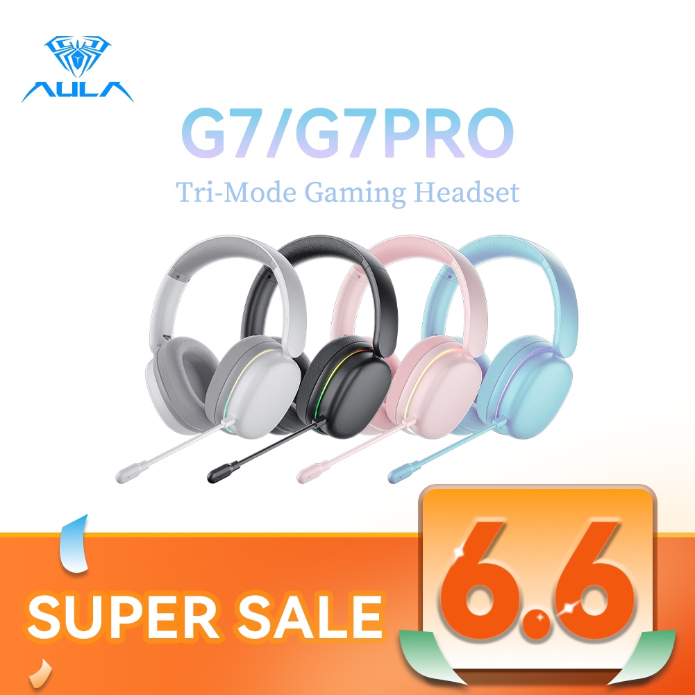 Tai nghe chơi game không dây AULA G7 / G7PRO Âm thanh vòm 7.1 AI Tai nghe thể thao điện tử Mic chống