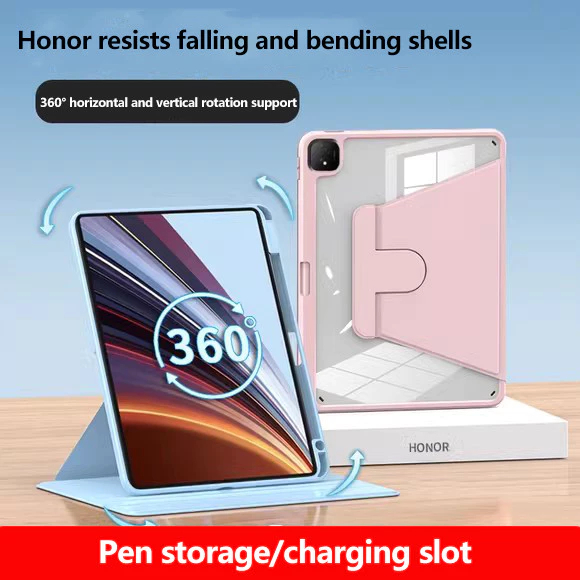 Ốp lưng cho Itel Vista Tab 30 11.0 inch 2024 Smart 360° Ốp lật từ tính bằng da gấp Acrylic xoay cho 