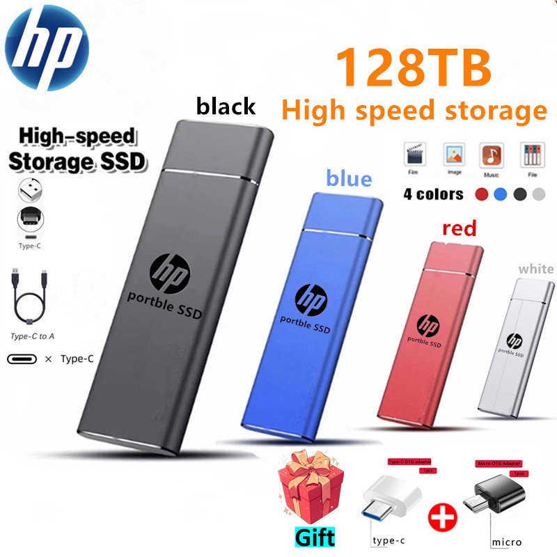 Ổ cứng di động SSD128TB gắn ngoài HP cho 64TB / 32TB / 16TB / 8TB / 4TB / 2TB lưu trữ dữ liệu cho má