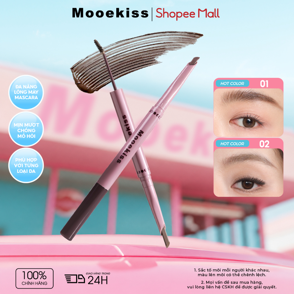 Bút chì kẻ mày hai đầu Mooekiss 3D, Bút chì kẻ mày chống thấm nước và chống mồ hôi tự nhiên, Luồng tóc hoang dã dành cho nữ, Bột lông mày, gel lông mày | BigBuy360 - bigbuy360.vn