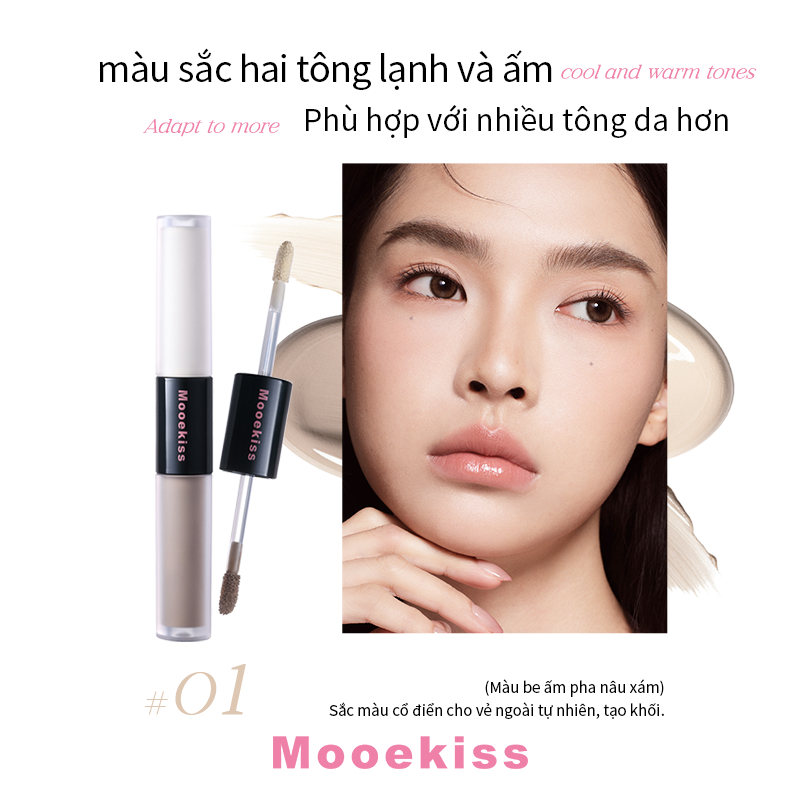 Đường viền dạng lỏng hai đầu Mooekiss, bóng và thanh nổi bật, chất lỏng làm sáng, đường viền mặt [2.5g + 2.5g] | BigBuy360 - bigbuy360.vn