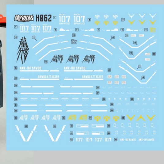 MASTER Water Slide Decal for H062 HG 1/144 AMX-107 BAWOO FLUO