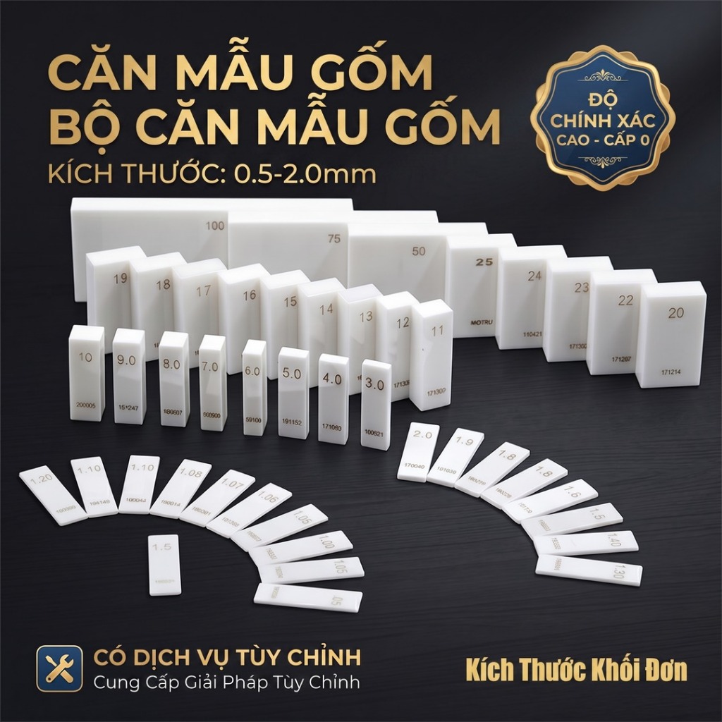 [Cửa hàng chính thức Liport] Ceramic Gauge Block 0.5-2.0mm ISO Grade 0, Factory Inspection Report, C