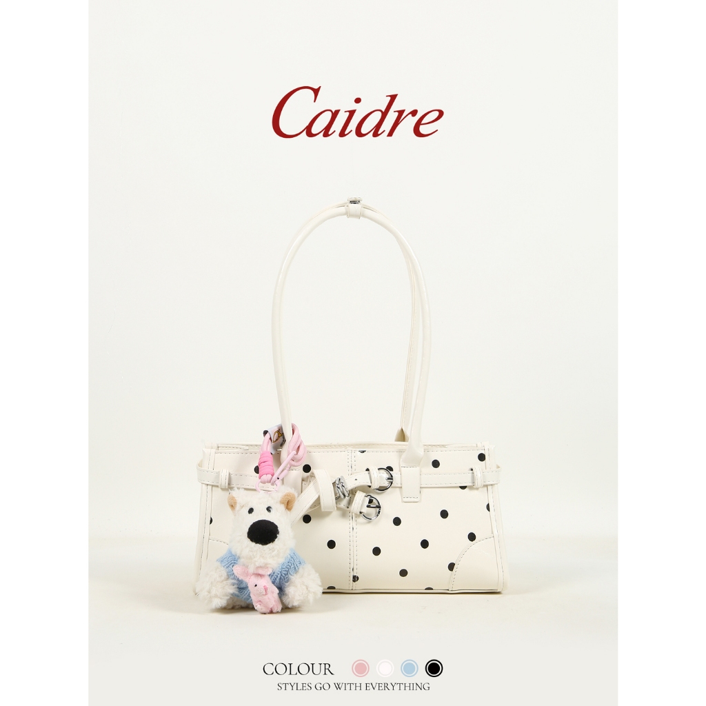 Caidre Vitality Puppy Vai Nách Túi Baguette Trắng Túi Túi xách cao cấp