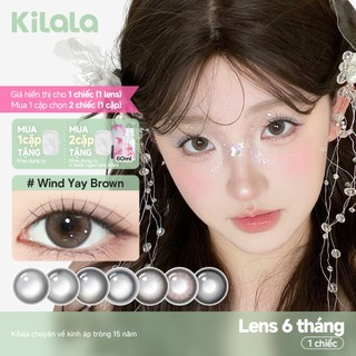 【Livestream】Kính áp tròng Kilala màu nâu Bright Amber/Misty Grey lens cận 6 tháng DIA 14.2-14.5mm có độ (0-7) [Giá 1 chiếc lens ]