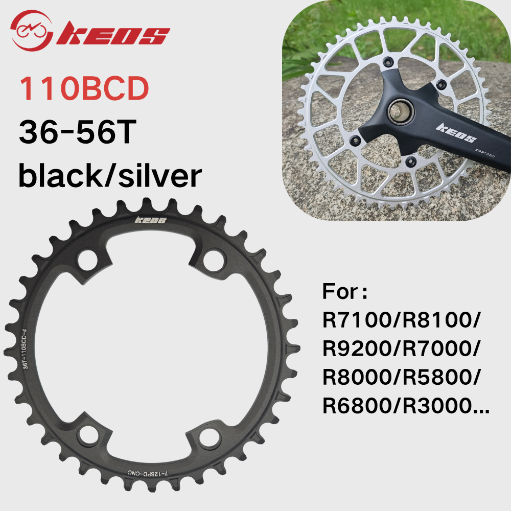 KEOS 110BCD rỗng răng tích cực và âm xe đạp đường trường đĩa đơn 38-56T chất liệu hợp kim nhôm thích