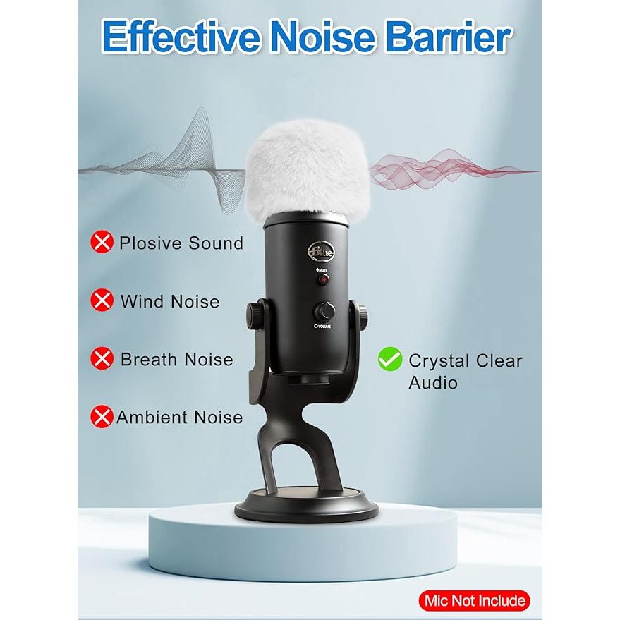 Bộ lọc Pop cho micrô Yeti màu xanh, Vỏ kính chắn gió Mic lông tương thích với AM8, SoloCast, Yeti Pr