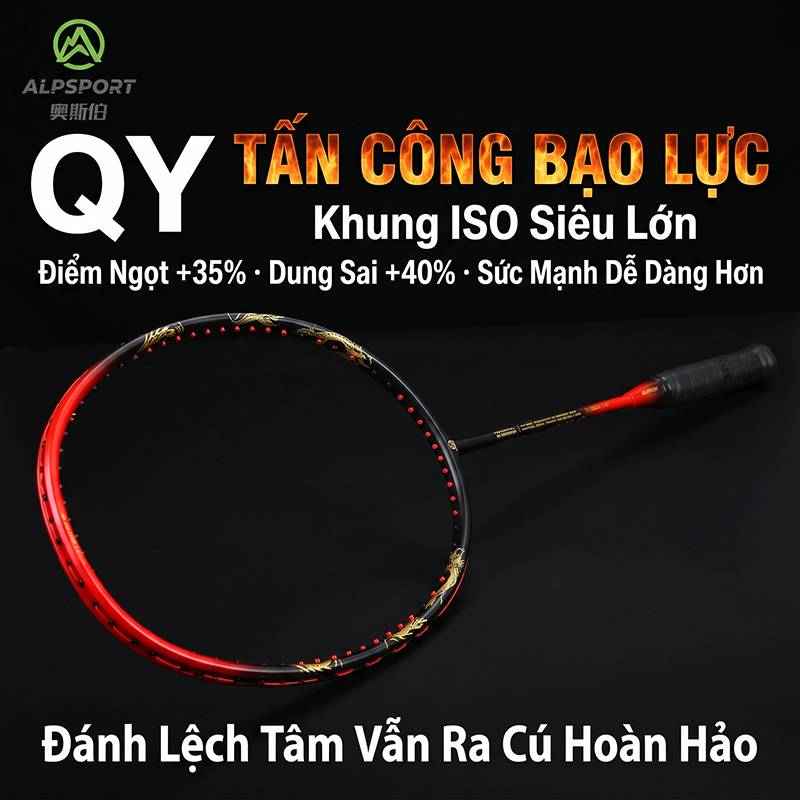 ALPSPORT QY Vợt Cầu Lông 17KG 4U Max 38LBS Mẫu Rồng Vàng T1100 Ng Chất Lượng Cao Dành Cho Người Chơi