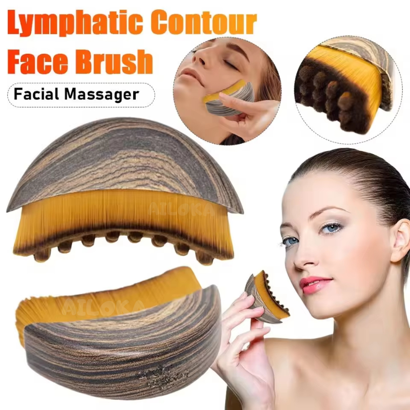 【Beauty】New Lymphatic Contour Face Brush for Lymphatic Drainage Massage Ergonomically Designed to Fi