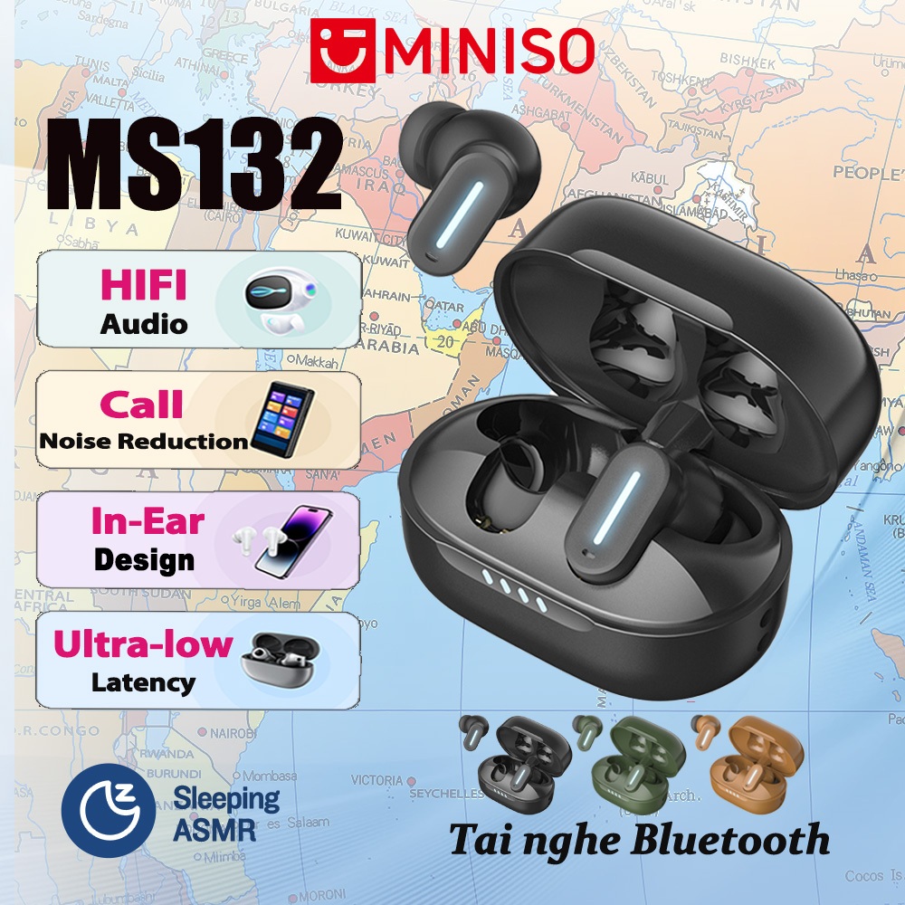 MINISO MS132 Mới HIFI Tai nghe Bluetooth V6.0 Thiết kế thân ngắn Tai nghe chơi game không dây Độ trễ thấp | BigBuy360 - bigbuy360.vn