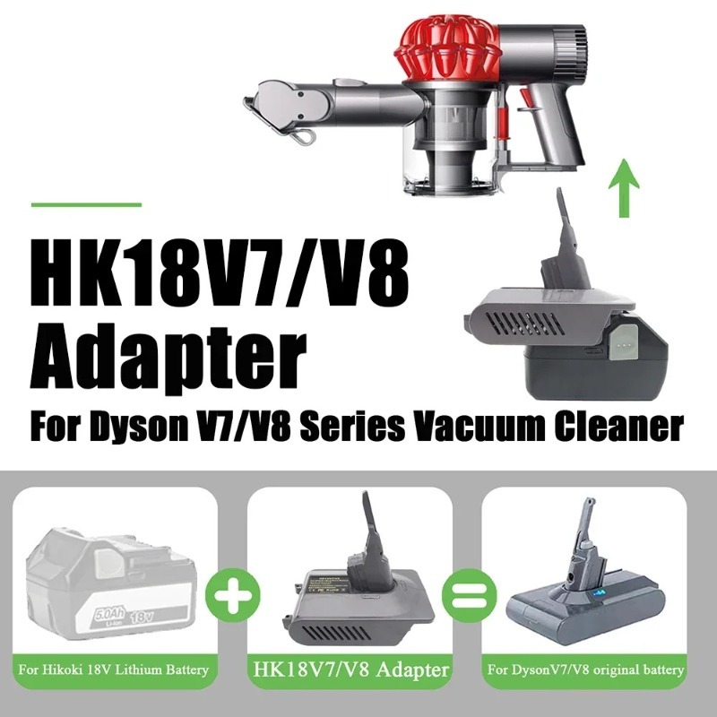HK18V7 V8 Pin Adapter Cho Hikoki 18V Pin Lithium Chuyển Đổi Để Dyson V7 V8 Series Chân Không